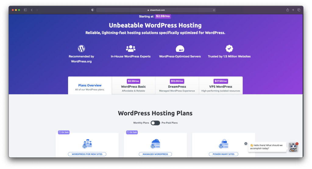 dreamhost wordpress hosting
