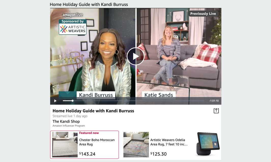 amazon live shopping