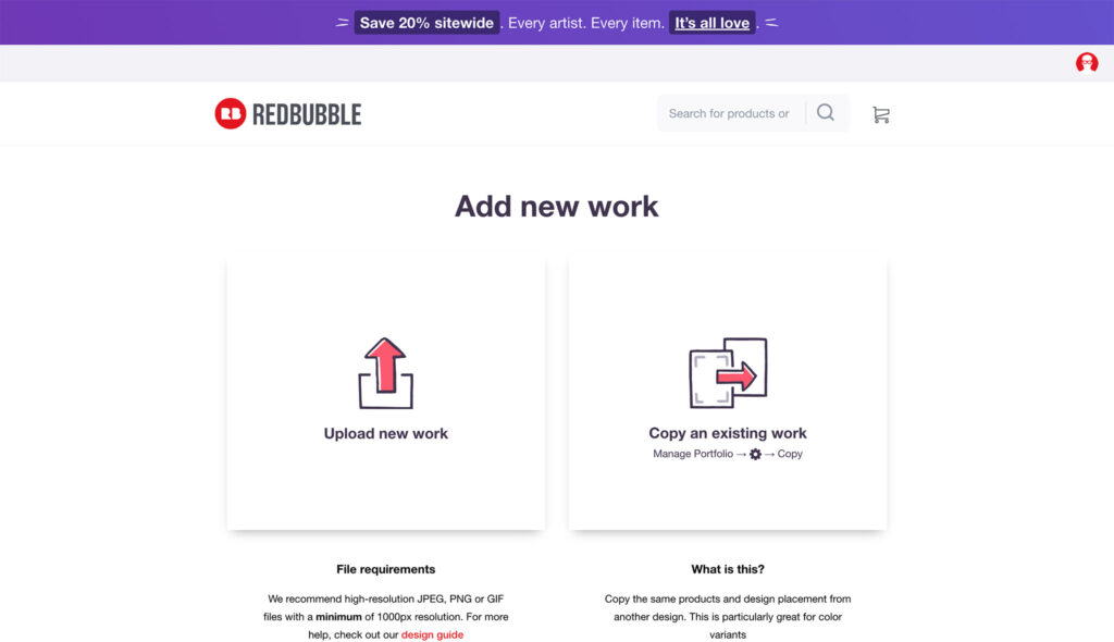 Đánh giá redbubble - thêm tác phẩm của bạn