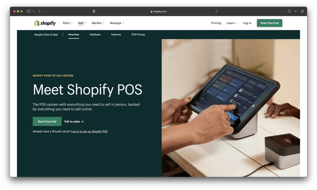 shopify pos hemsida - bästa pos system för kaféer och kaféer