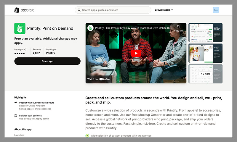 printify bästa shopify dropshipping leverantörer